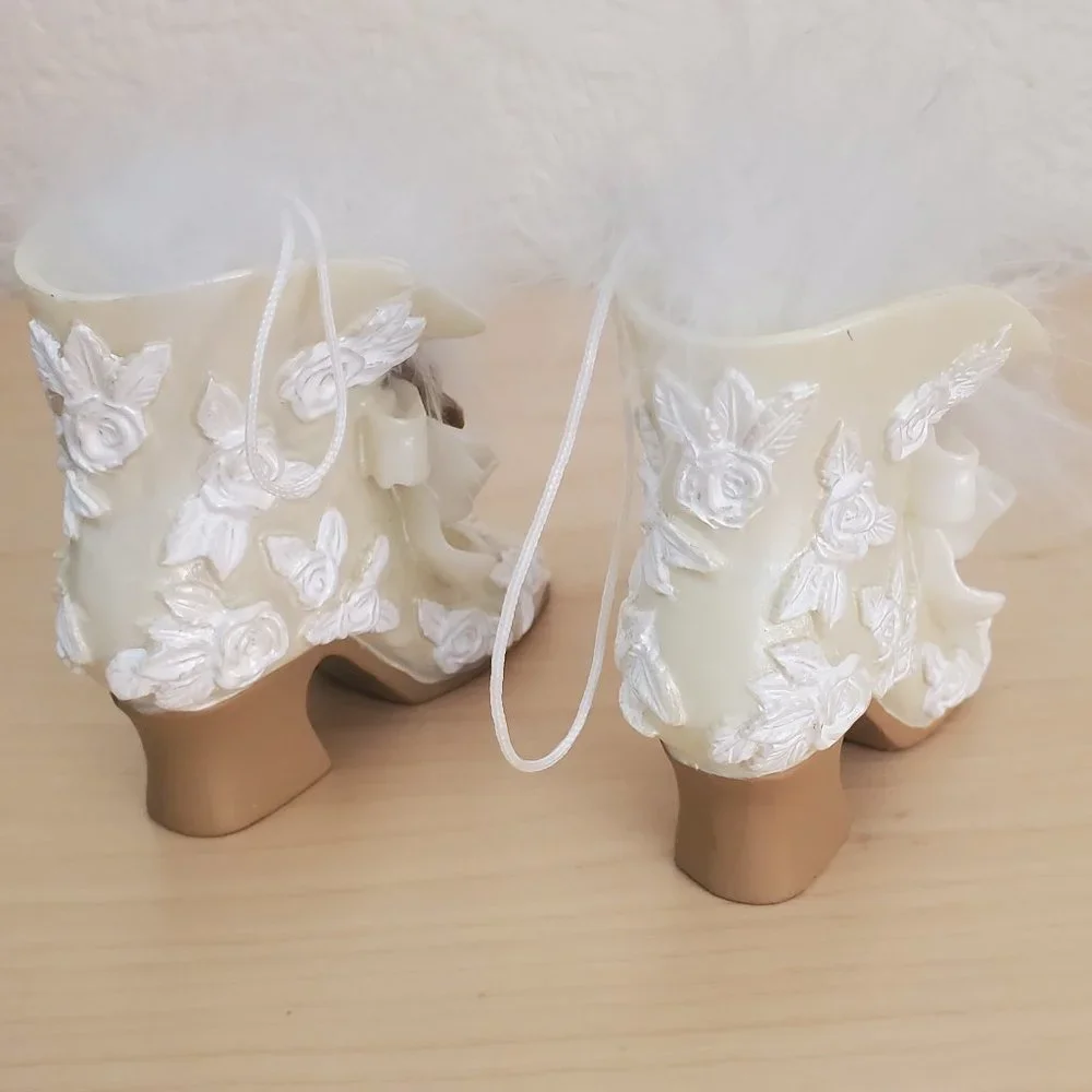 Vintage Victorian Resin Womens High Heel Shoe Boot Hanging Figurine Decorative